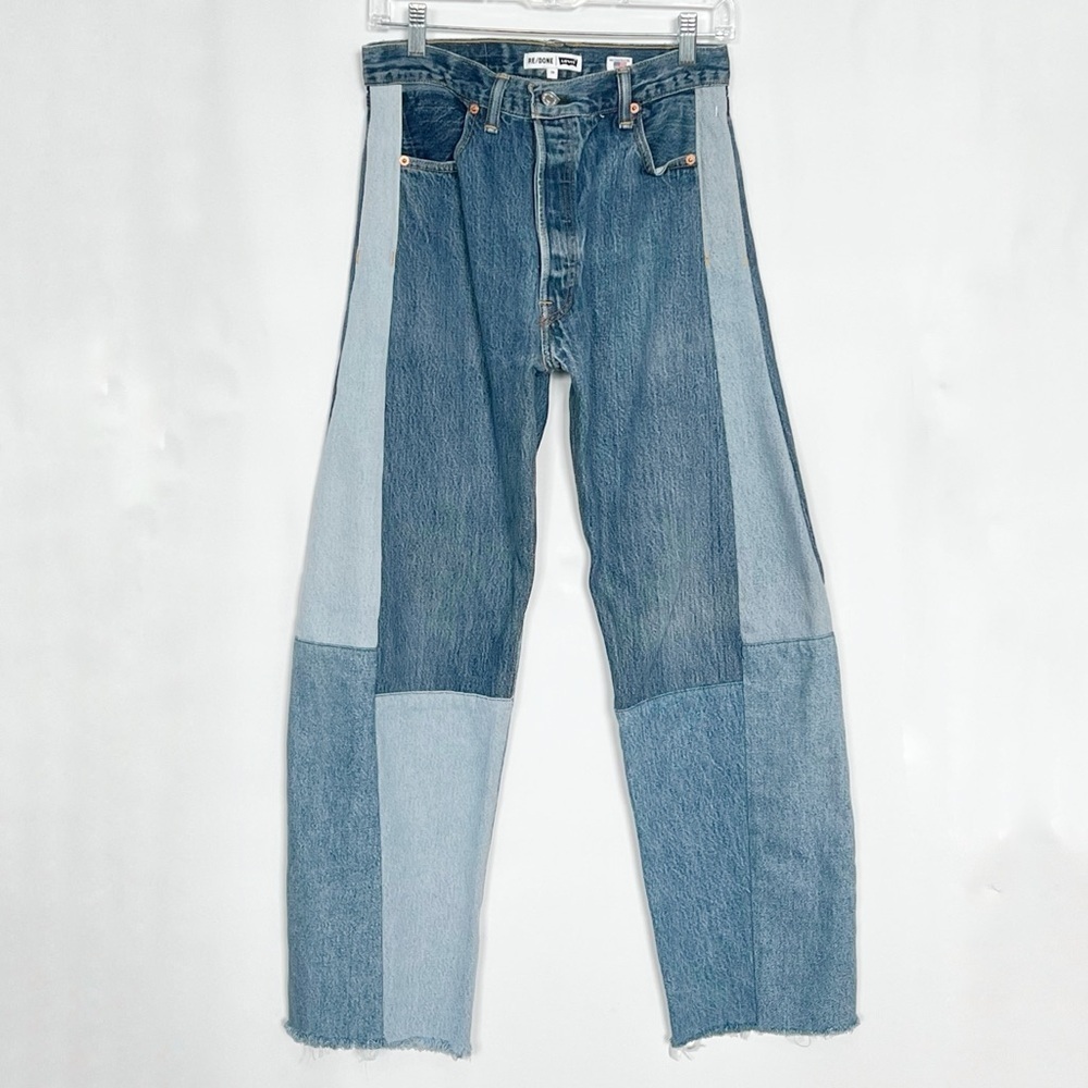 RE/DONE x Levi’s Two-Tone Patchwork Wide Tapered Jeans 25